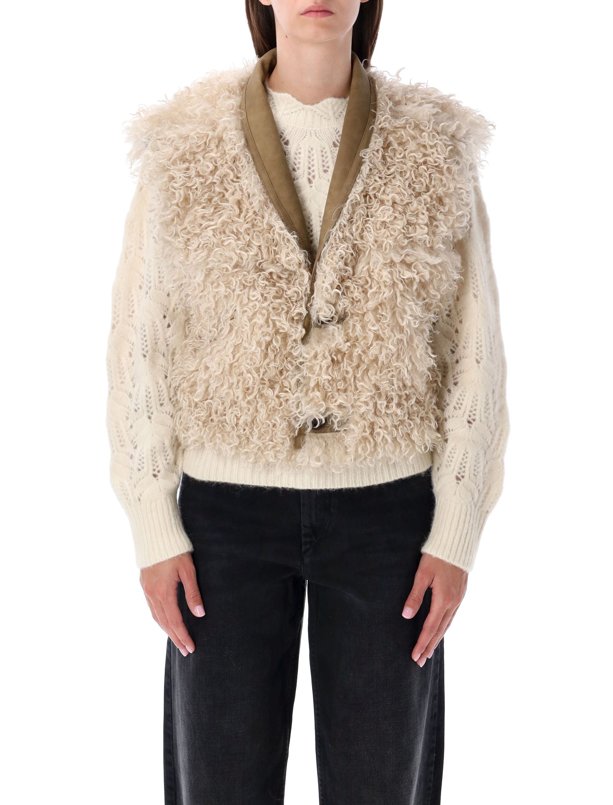 ISABEL MARANT ETOILE Suede Shearling Vest - Size 38