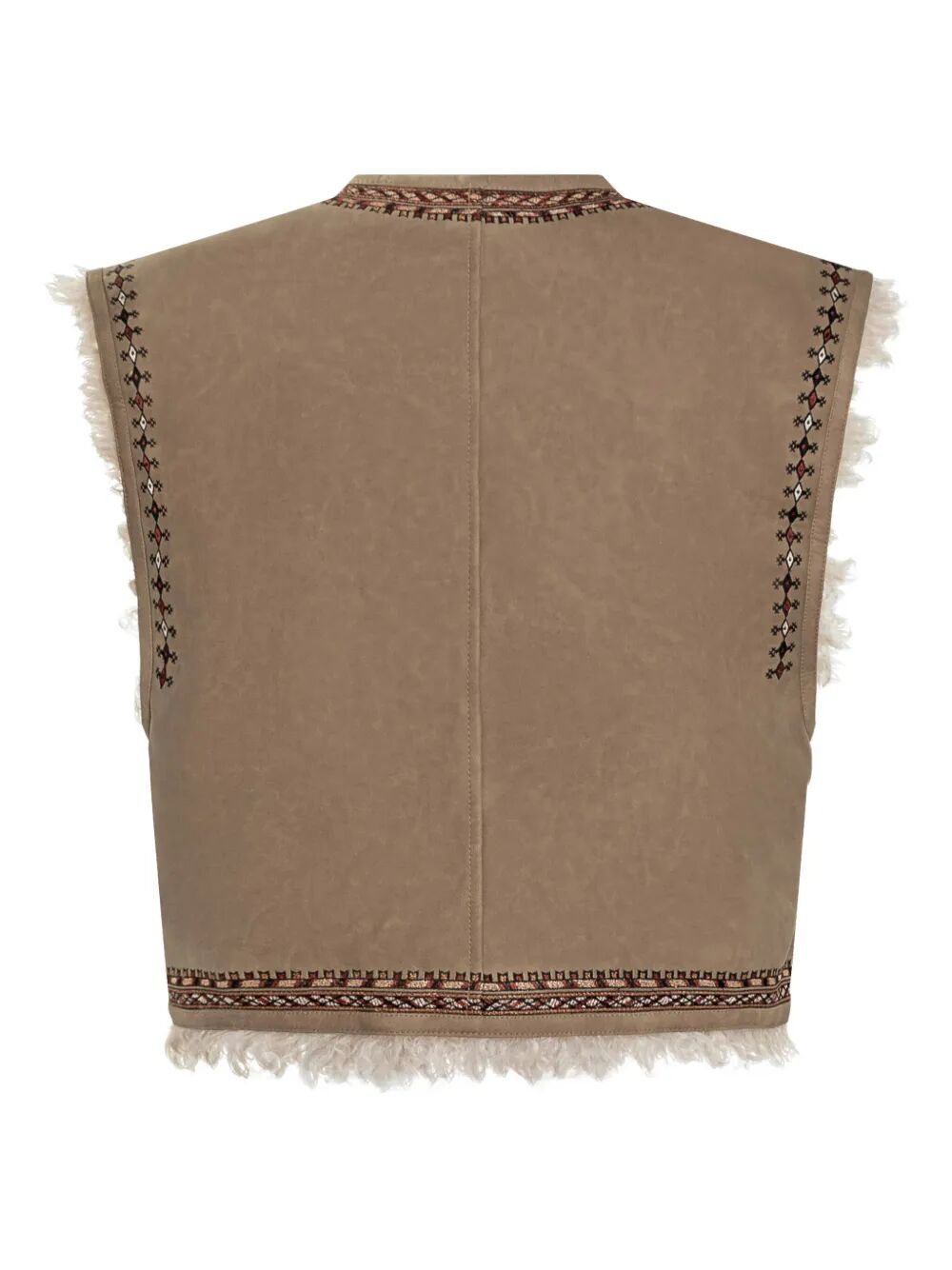 ISABEL MARANT ETOILE Suede Short Vest with Shearling Lining