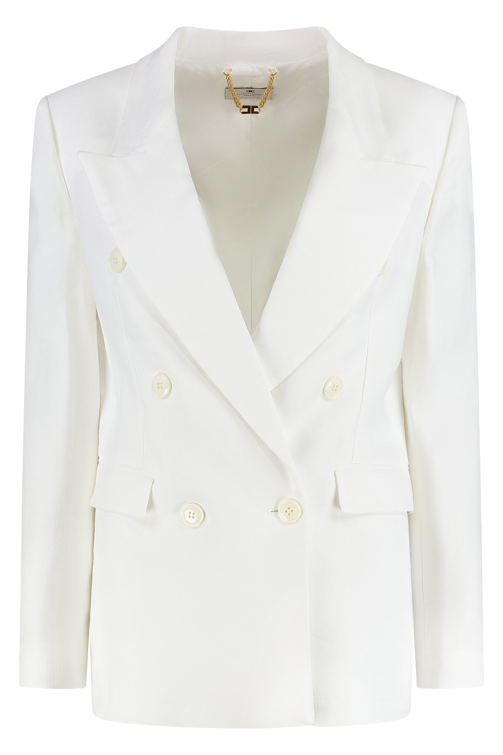 ELISABETTA FRANCHI Double-Breasted Gabardine Jacket