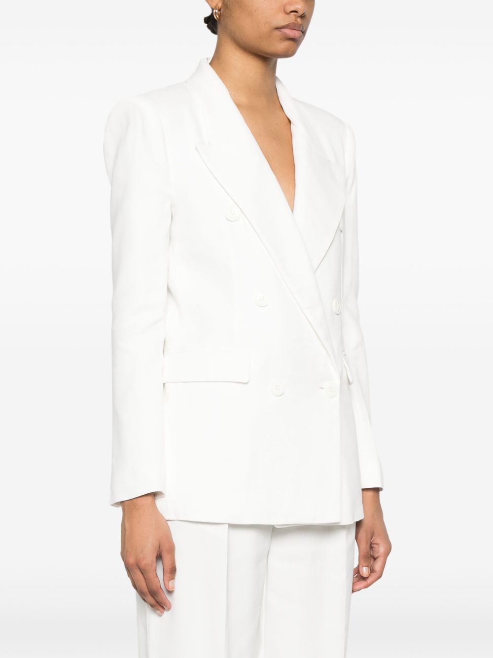ELISABETTA FRANCHI Linen Blend Double-Breasted Jacket