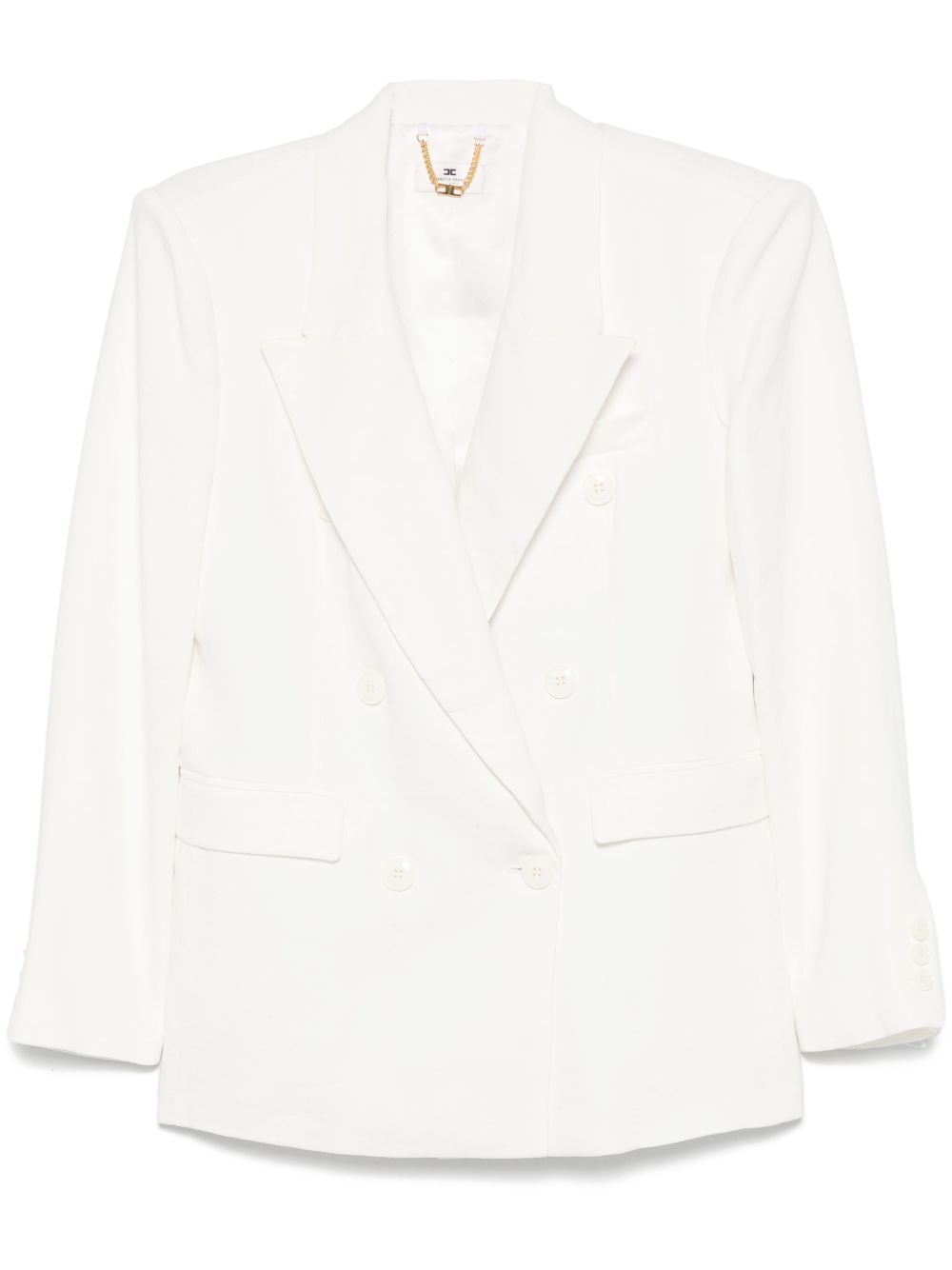 ELISABETTA FRANCHI Linen Blend Double-Breasted Jacket