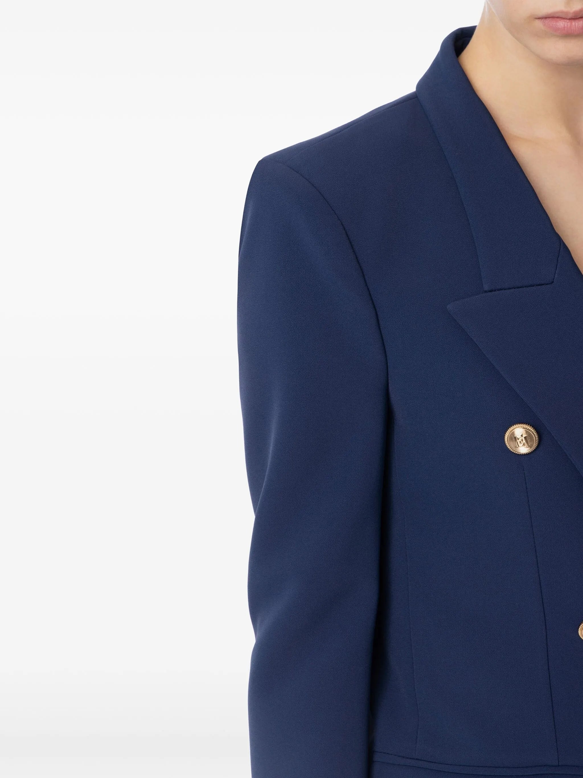 ELISABETTA FRANCHI Crepe Jacket with Gold Buttons for Women