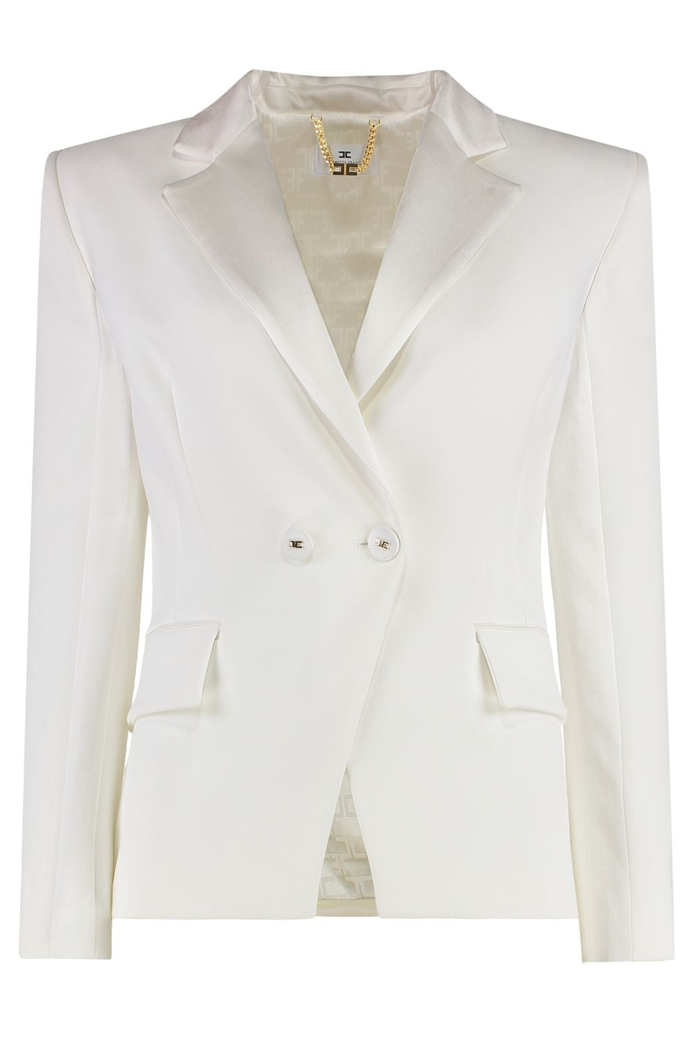 ELISABETTA FRANCHI Chic Crepe Blazer with Satin Lapels