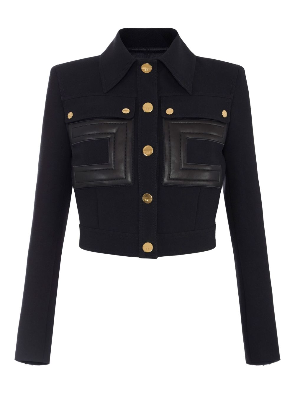 ELISABETTA FRANCHI Chic Buttoned Crepe Fabric Outerwear for Women