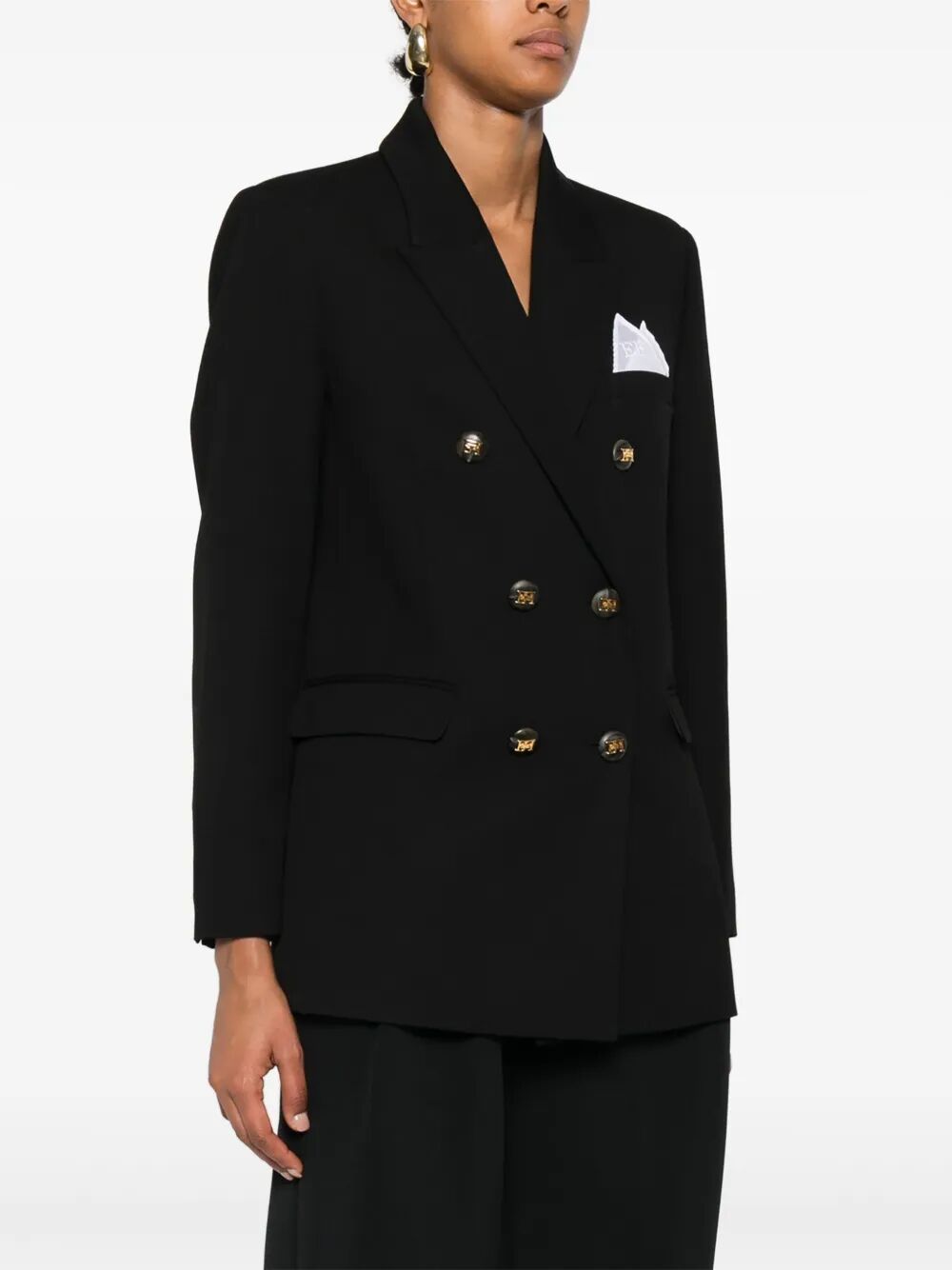 ELISABETTA FRANCHI Cotton Gabardine Blazer with Breast Pocket