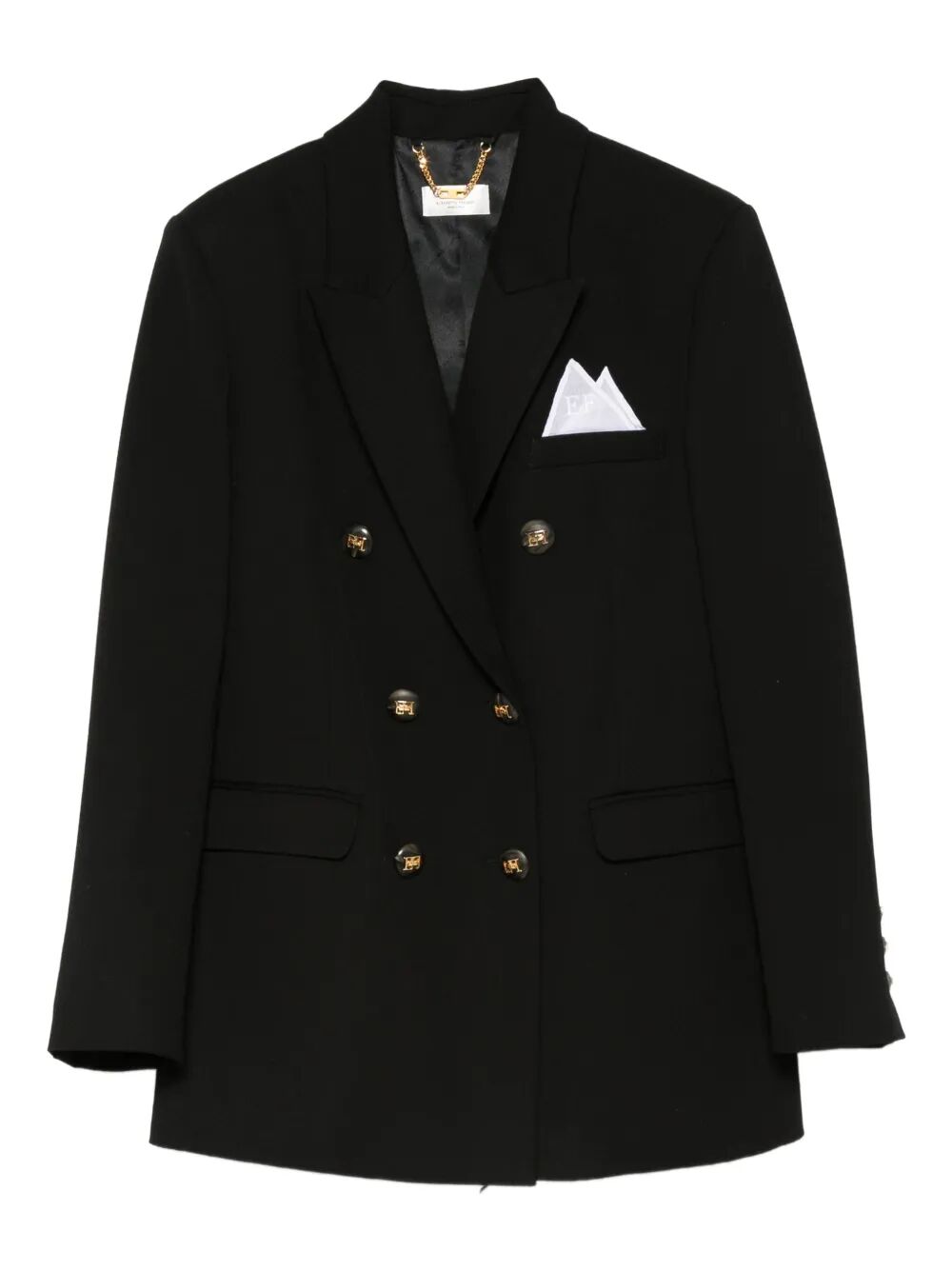 ELISABETTA FRANCHI Cotton Gabardine Blazer with Breast Pocket
