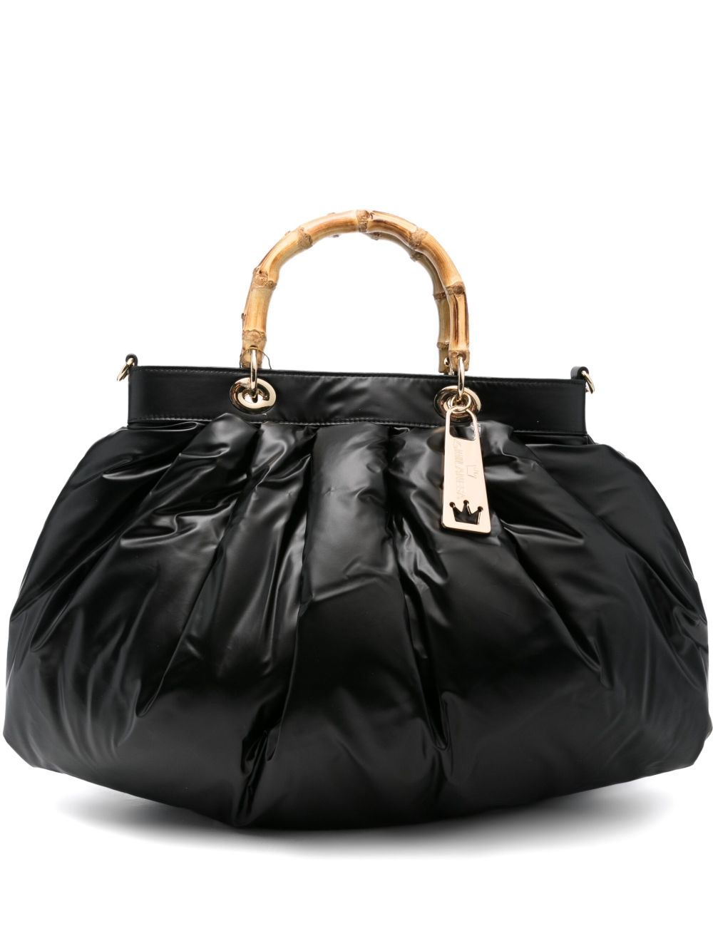 LA MILANESA Chic Quilted Handbag with Bamboo Handle