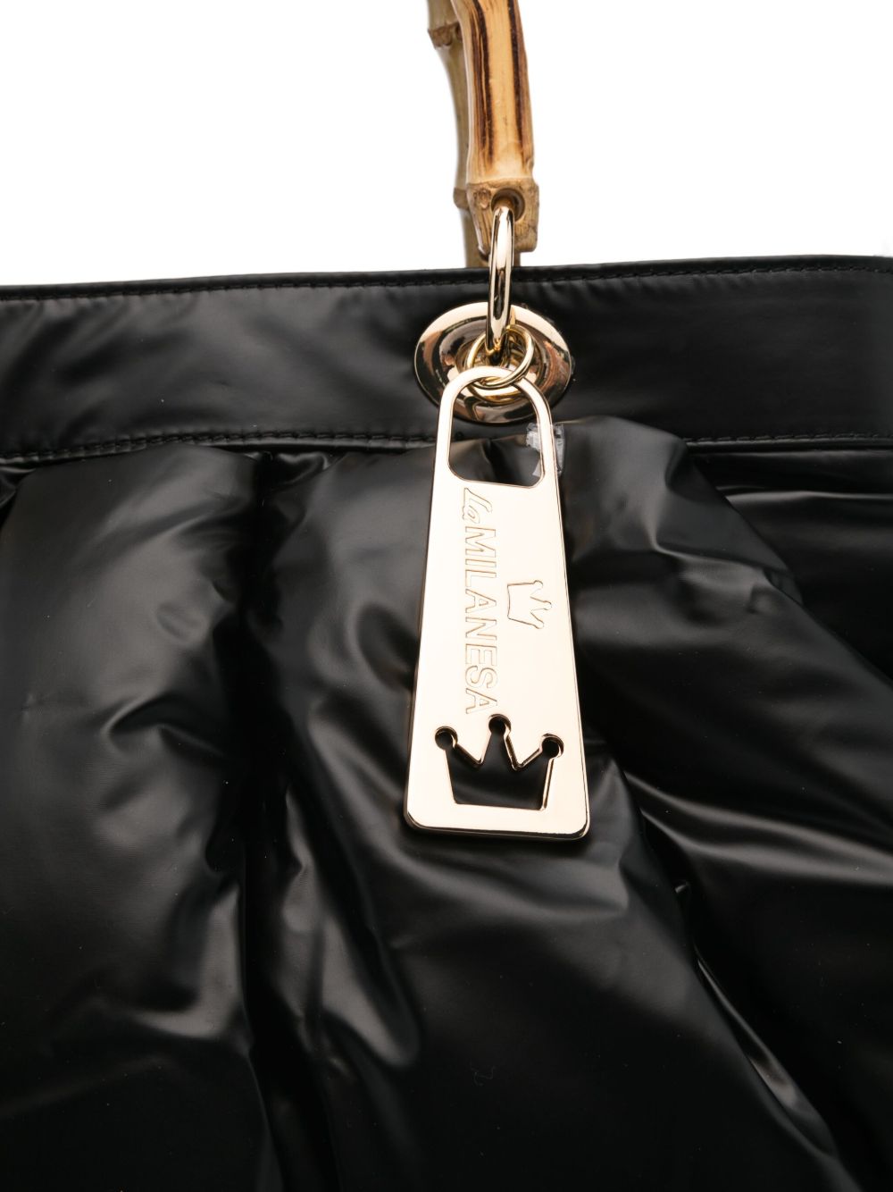 LA MILANESA Chic Quilted Handbag with Bamboo Handle