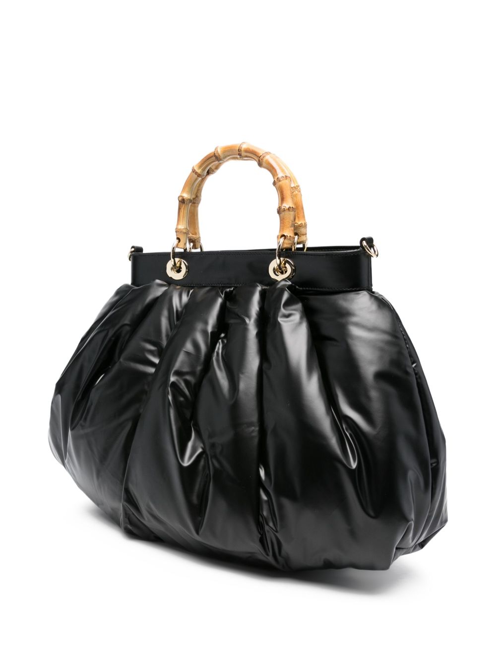 LA MILANESA Chic Quilted Handbag with Bamboo Handle