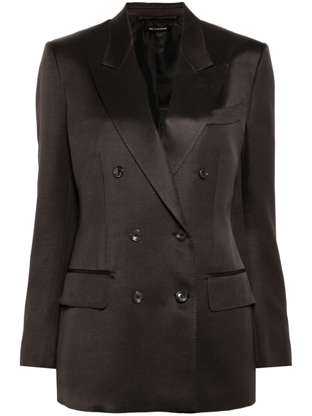 TOM FORD Silk and Wool Twill Double Breasted Jacket