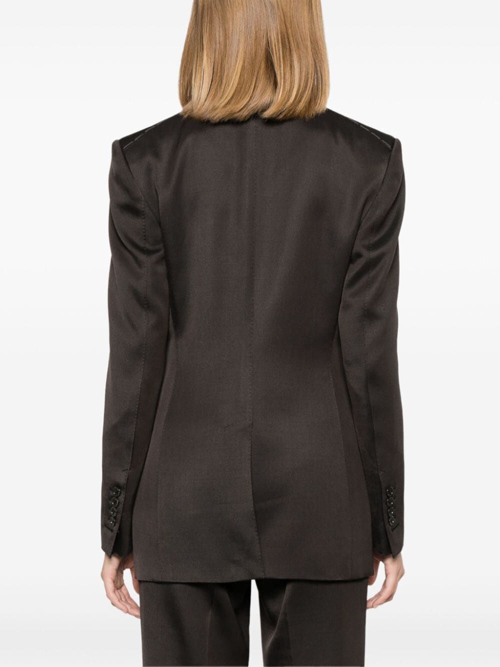 TOM FORD Silk and Wool Twill Double Breasted Jacket