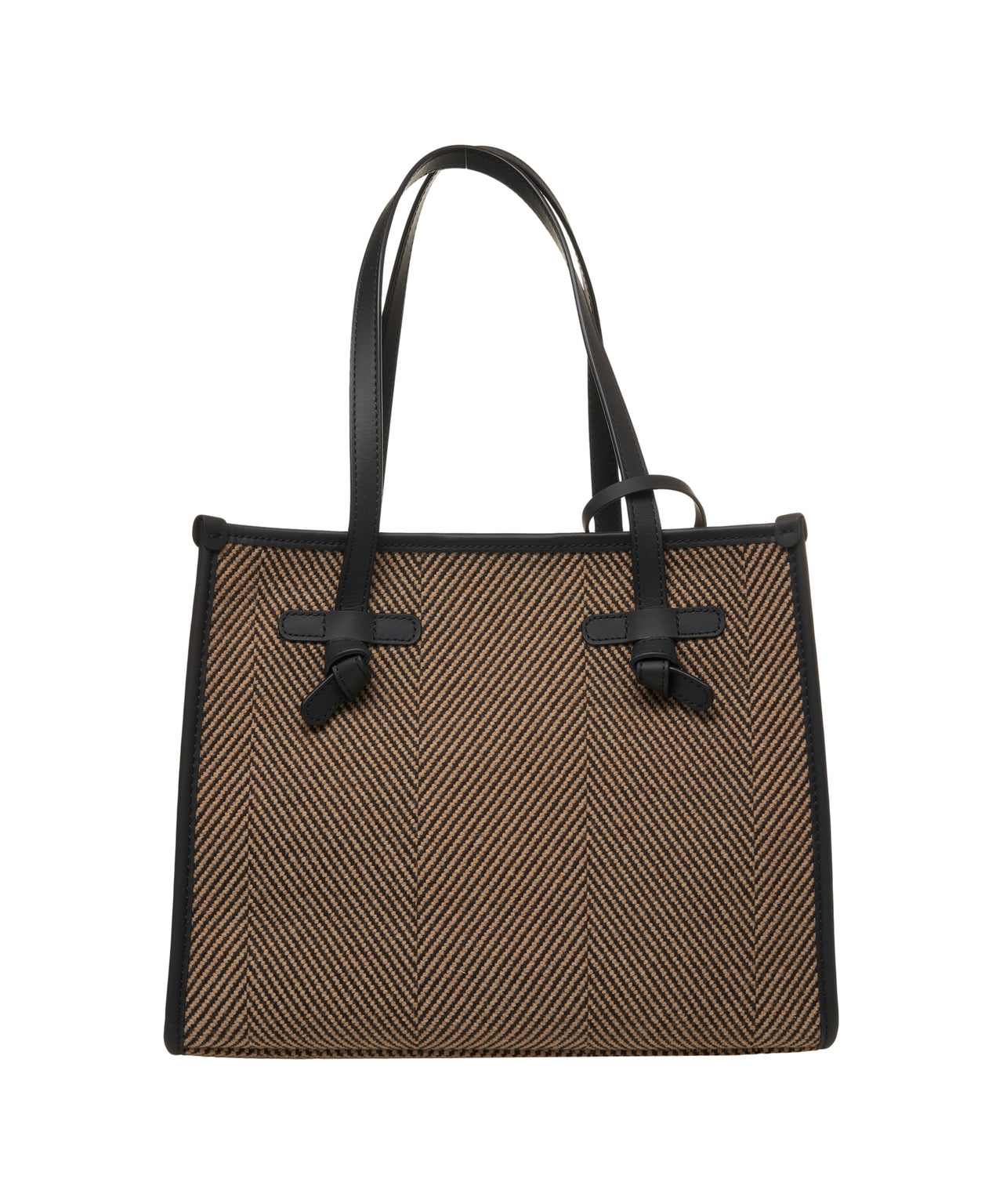 GIANNI CHIARINI Elegant Herringbone Shopper Bag with Leather Accents