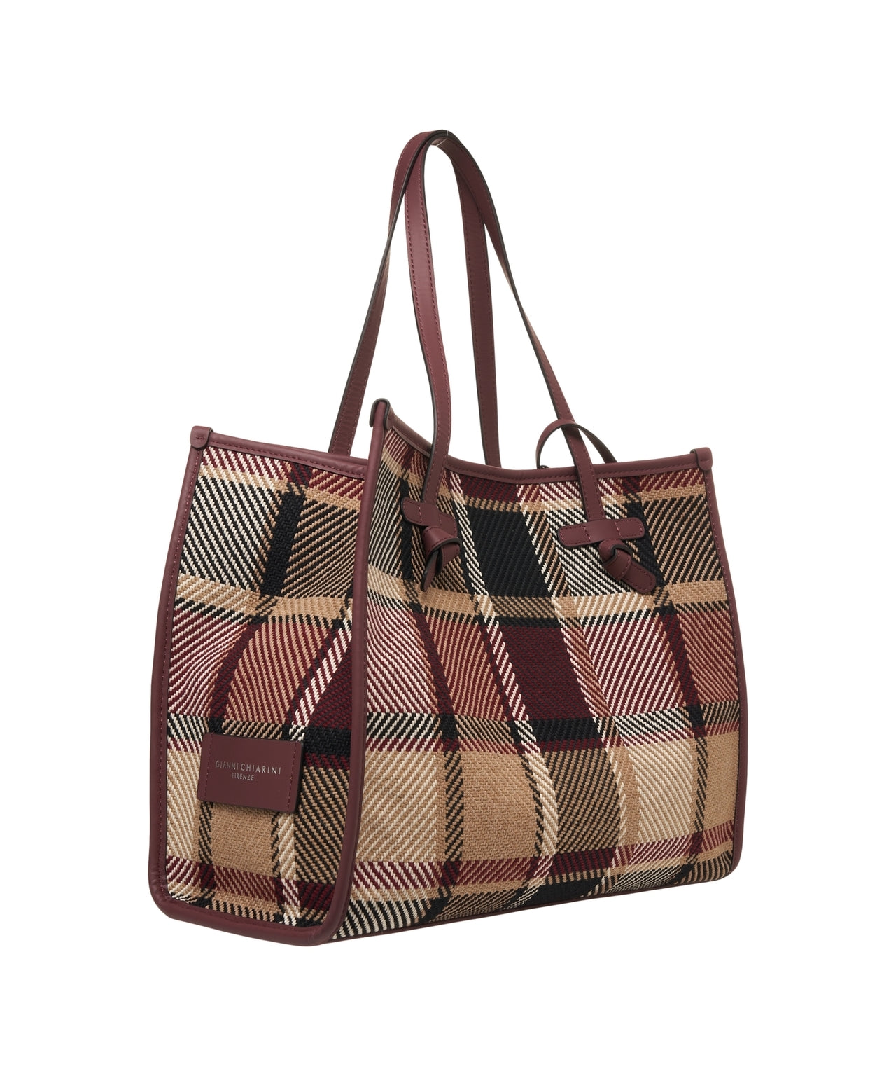 GIANNI CHIARINI Chic Plaid Shopper Bag
