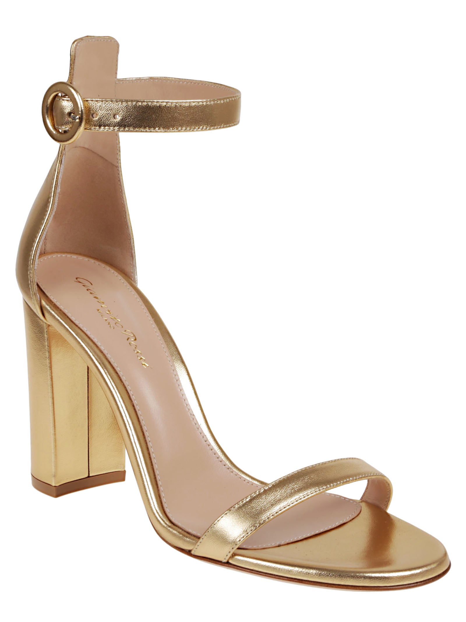 GIANVITO ROSSI Chic Ankle Strap Chunky Heel Sandals