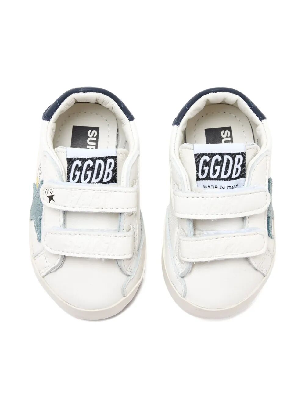 GOLDEN GOOSE KIDS Mini School Nappa Upper Sneakers with Printed Suede Star Leather Heel