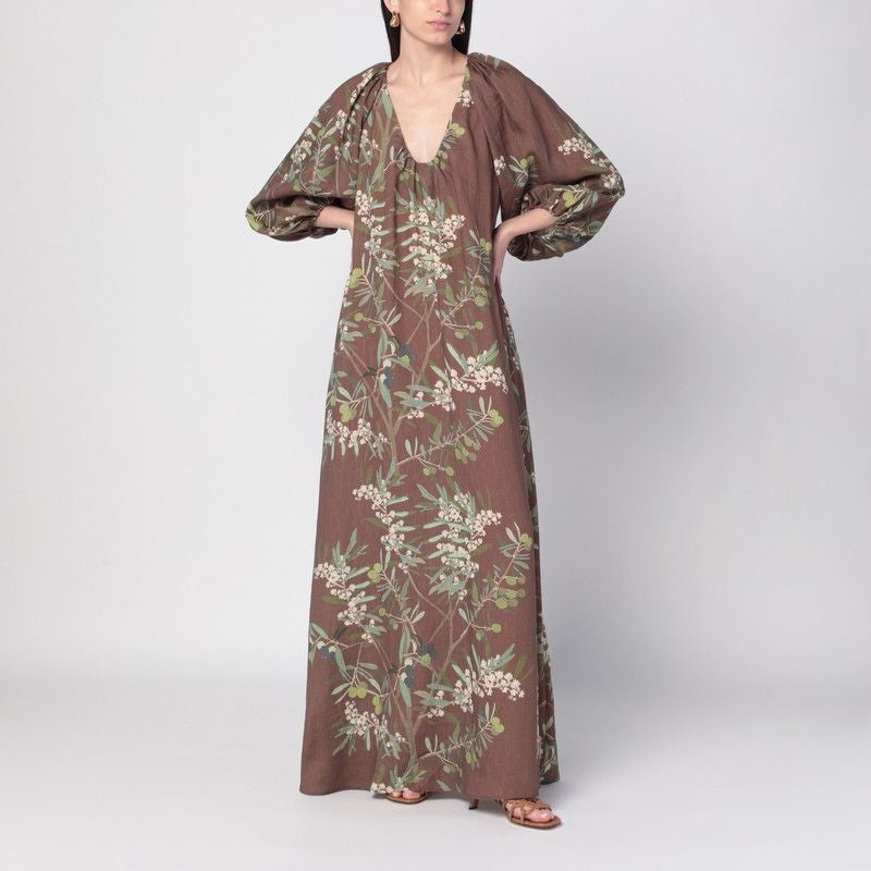 BERNADETTE Maxi Dress with Floral Linen Print