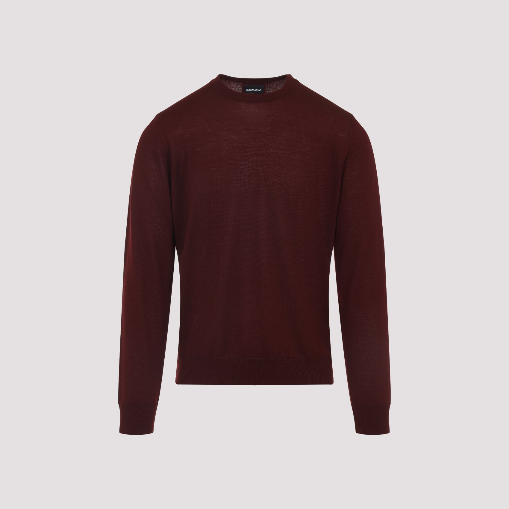GIORGIO ARMANI Classic Crew Neck Virgin Wool Sweater for Men