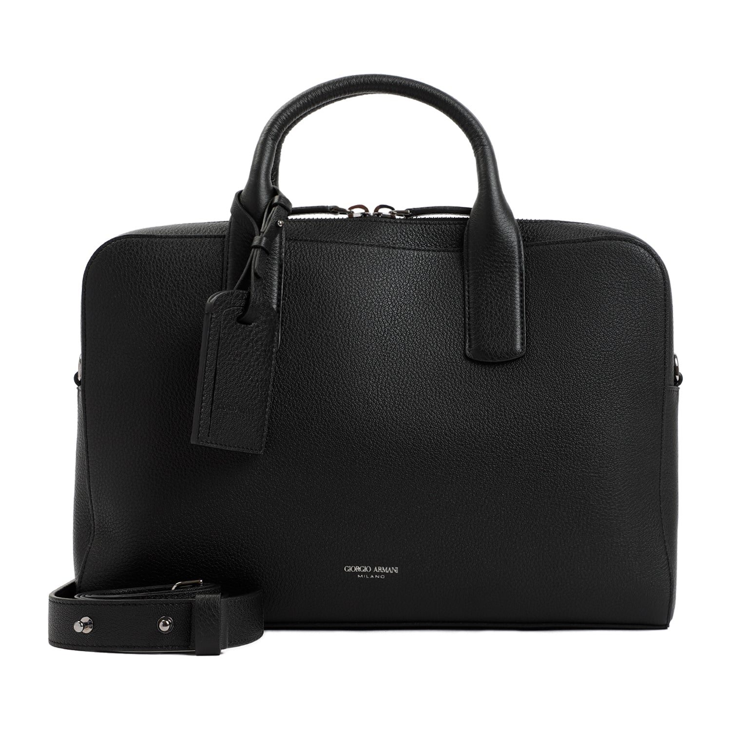 GIORGIO ARMANI Professional Briefcase with Double Zip Closure - 39cm x 28cm x 7cm