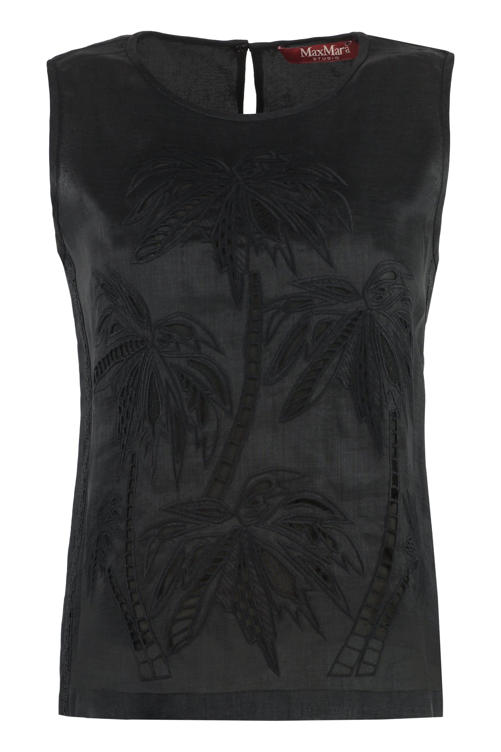 MAX MARA STUDIO Embroidered Maxi Tank Top with Back Button Fastening