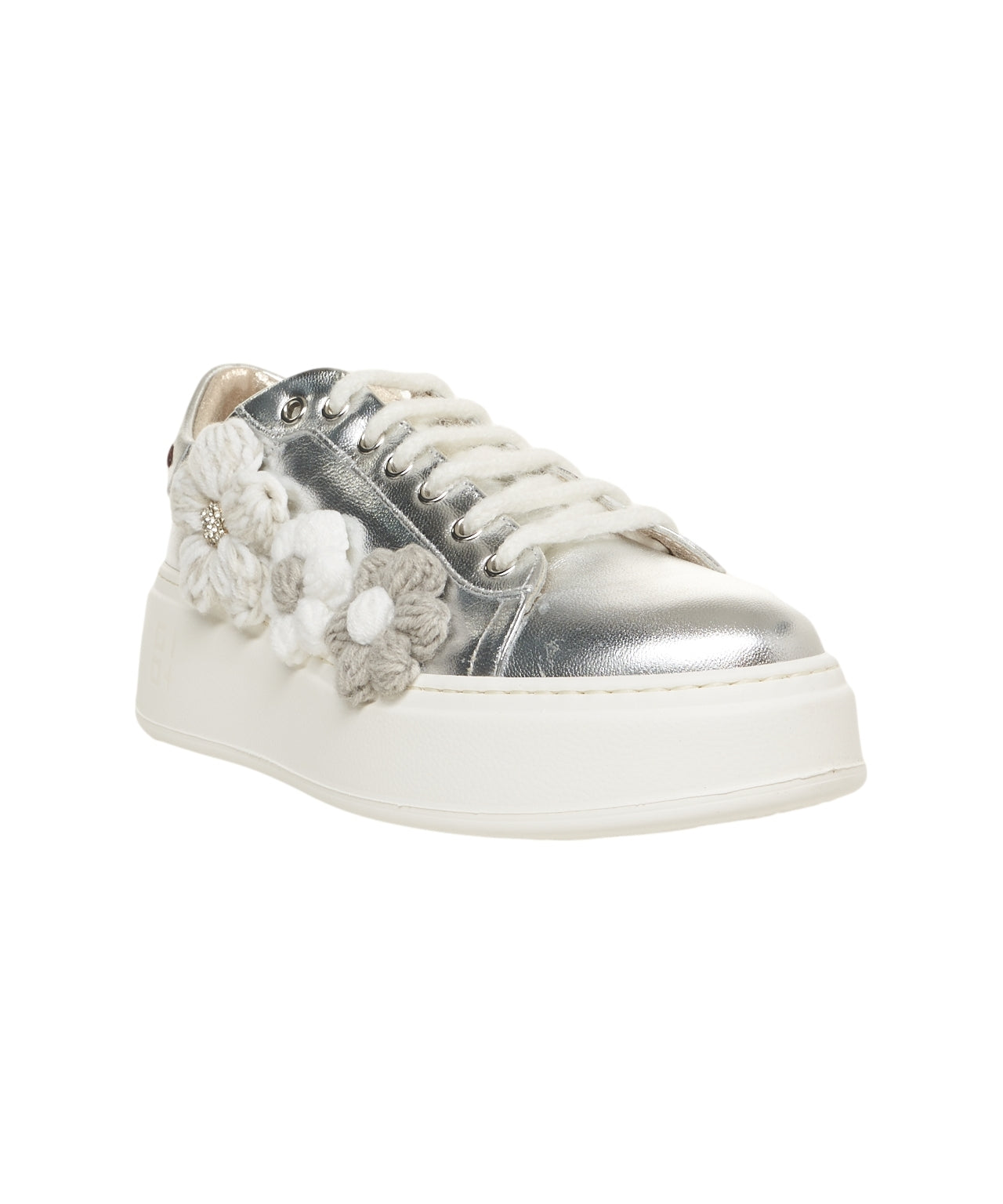 GIO+ Women’s Platform Sneaker with 3D Floral Appliqués