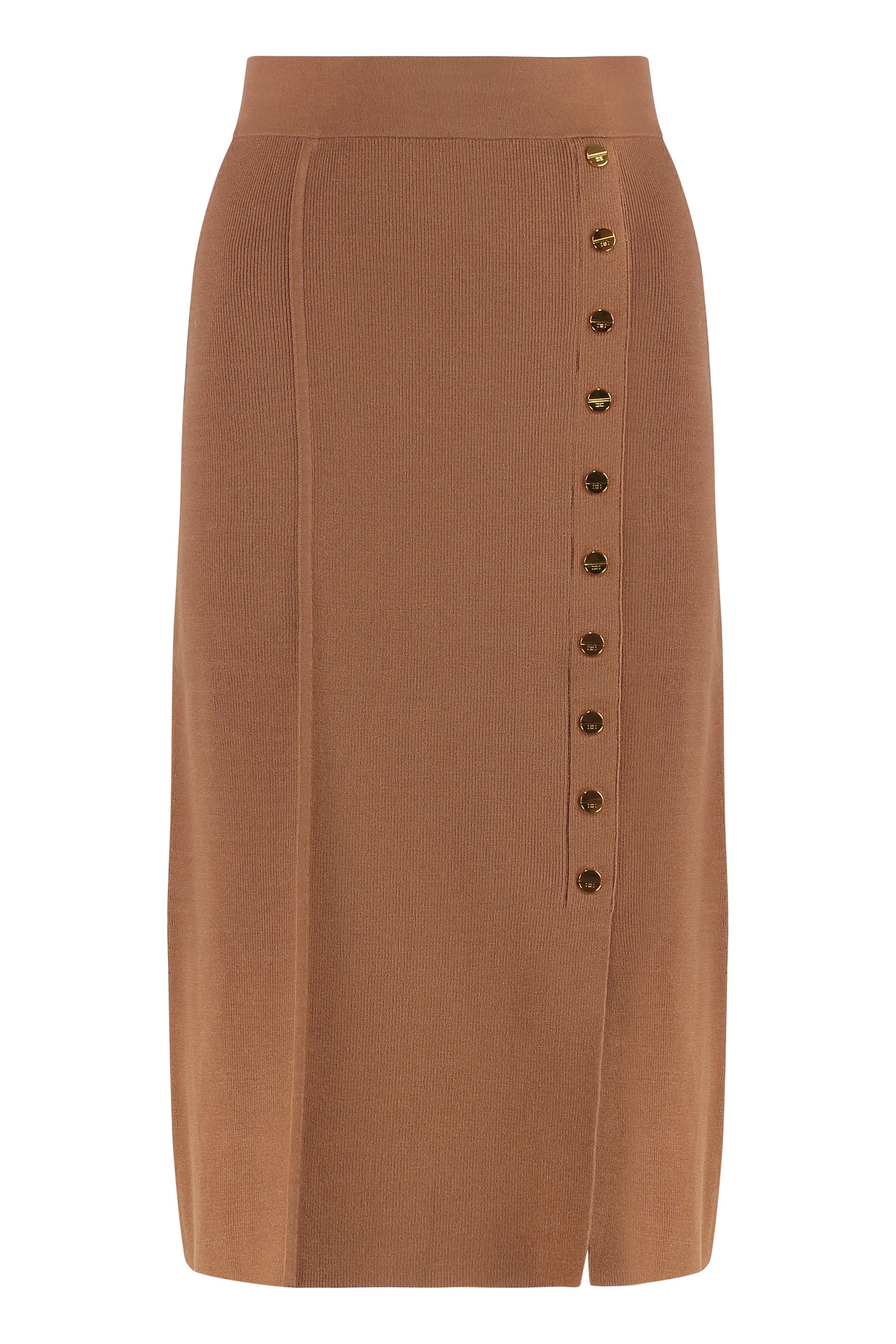 ELISABETTA FRANCHI MIDI Skirt with Slim-Fit T-Shirt Style and Side Zip