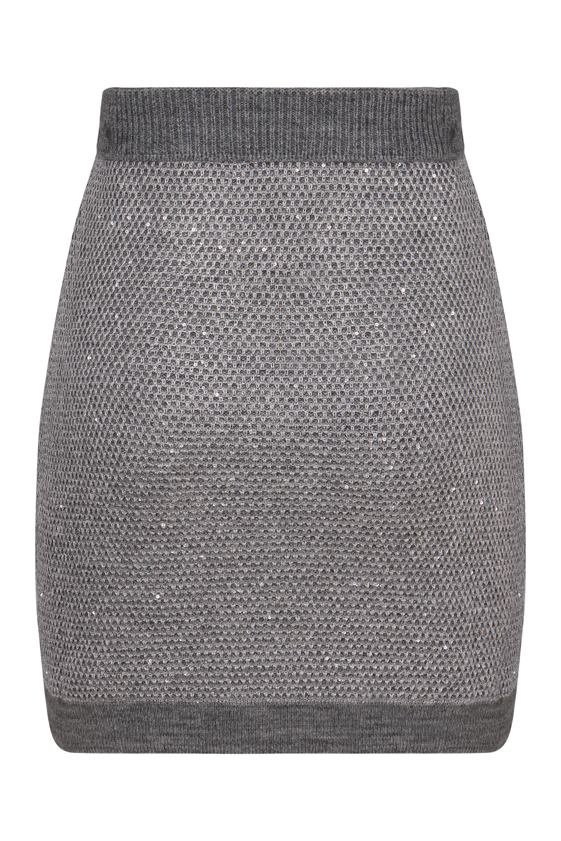 ELISABETTA FRANCHI Sweater with Sequins Mini Skirt