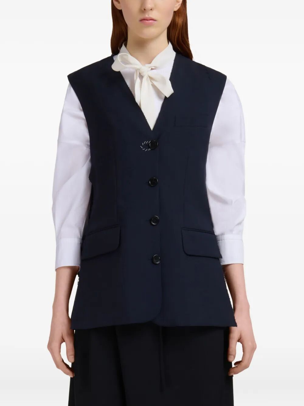 MARNI Elegant Wool Waistcoat with Side Slits