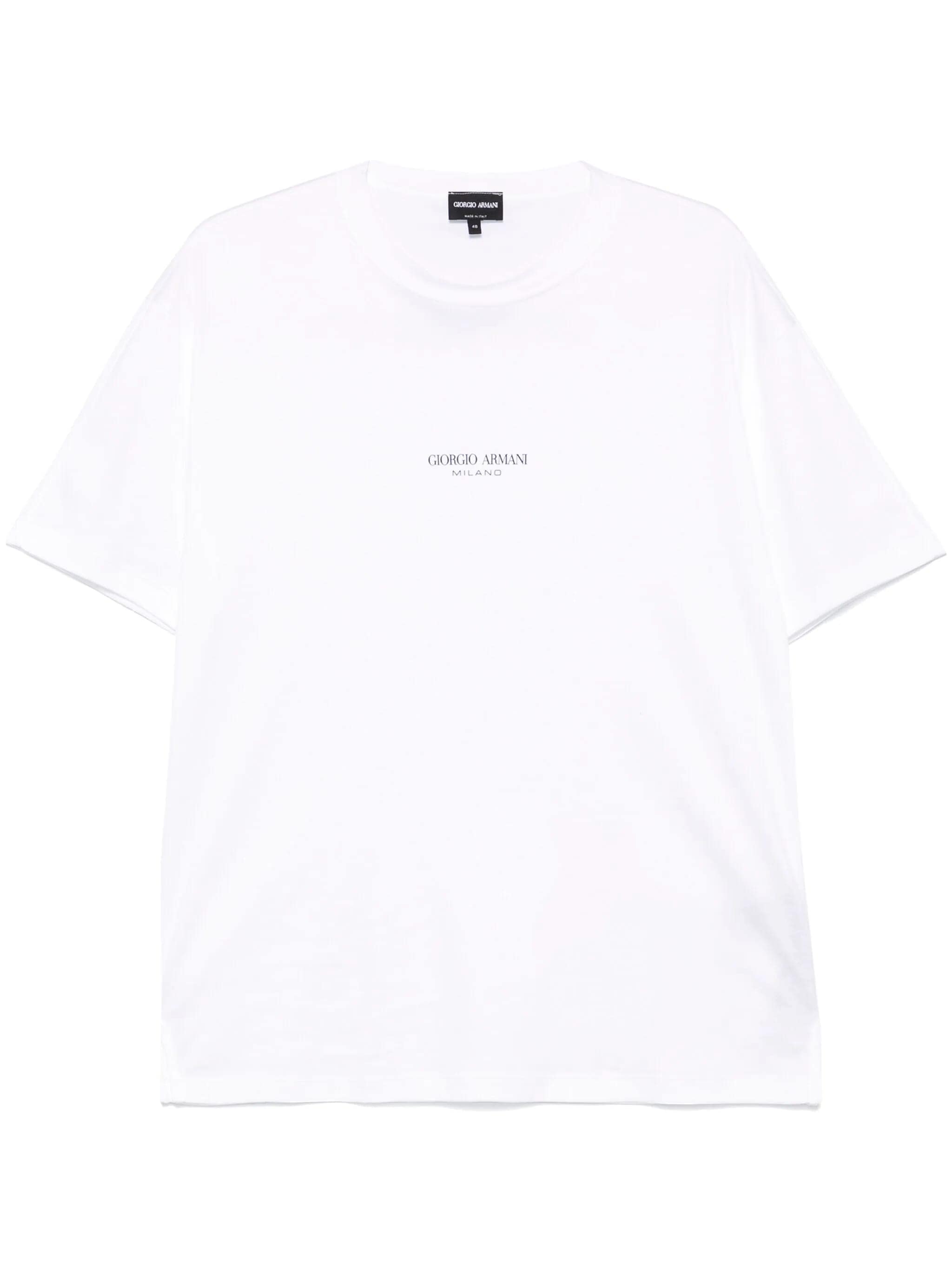 GIORGIO ARMANI Crew Neck Cotton T-Shirt for Men - FW25 Collection