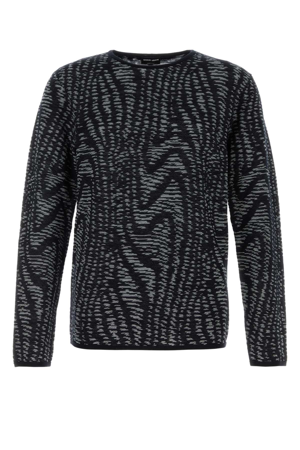 GIORGIO ARMANI Embroidered Jacquard Sweater for Men
