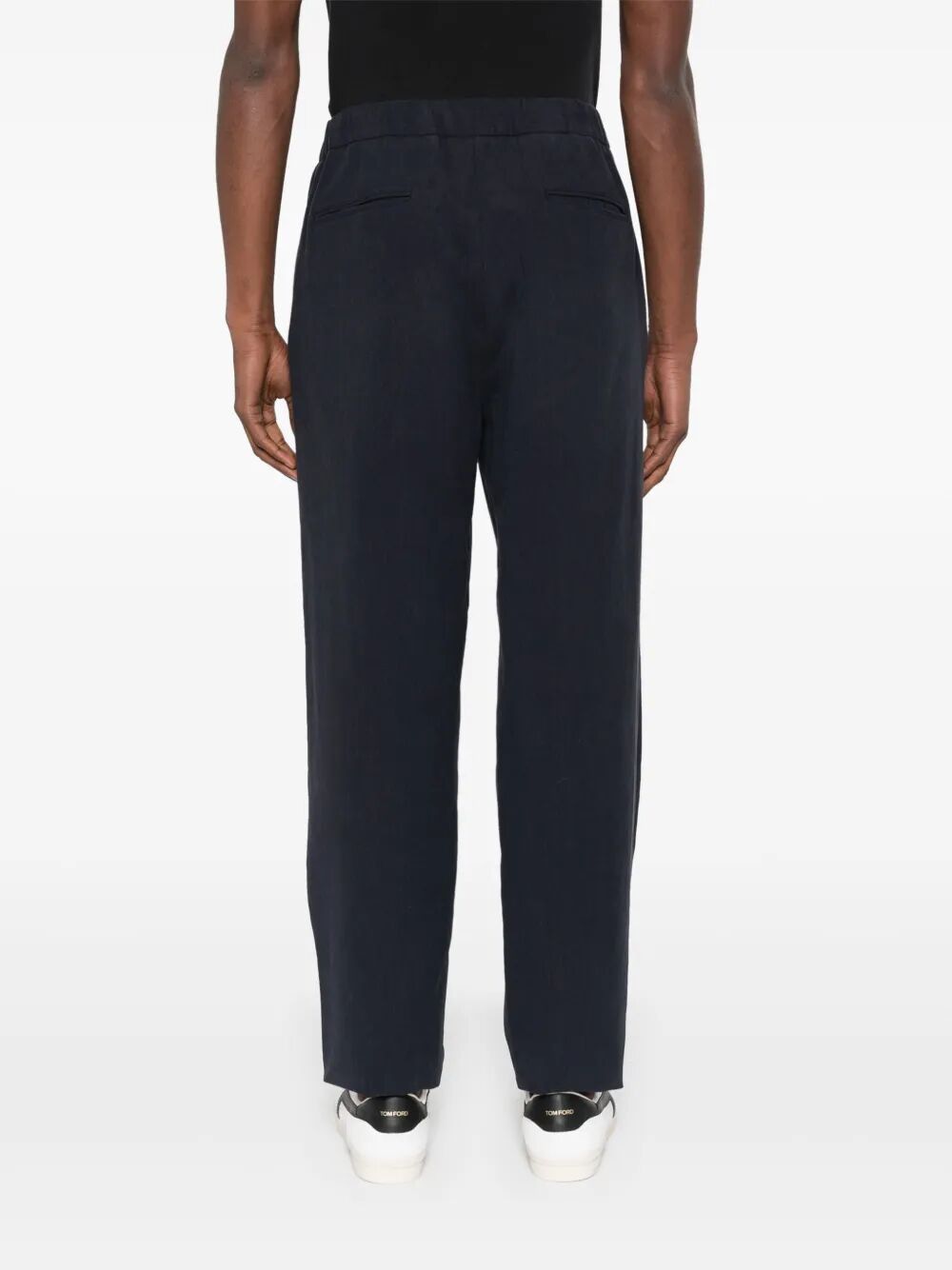 GIORGIO ARMANI Pleat-Detailing Straight Leg Linen Trousers - SS25