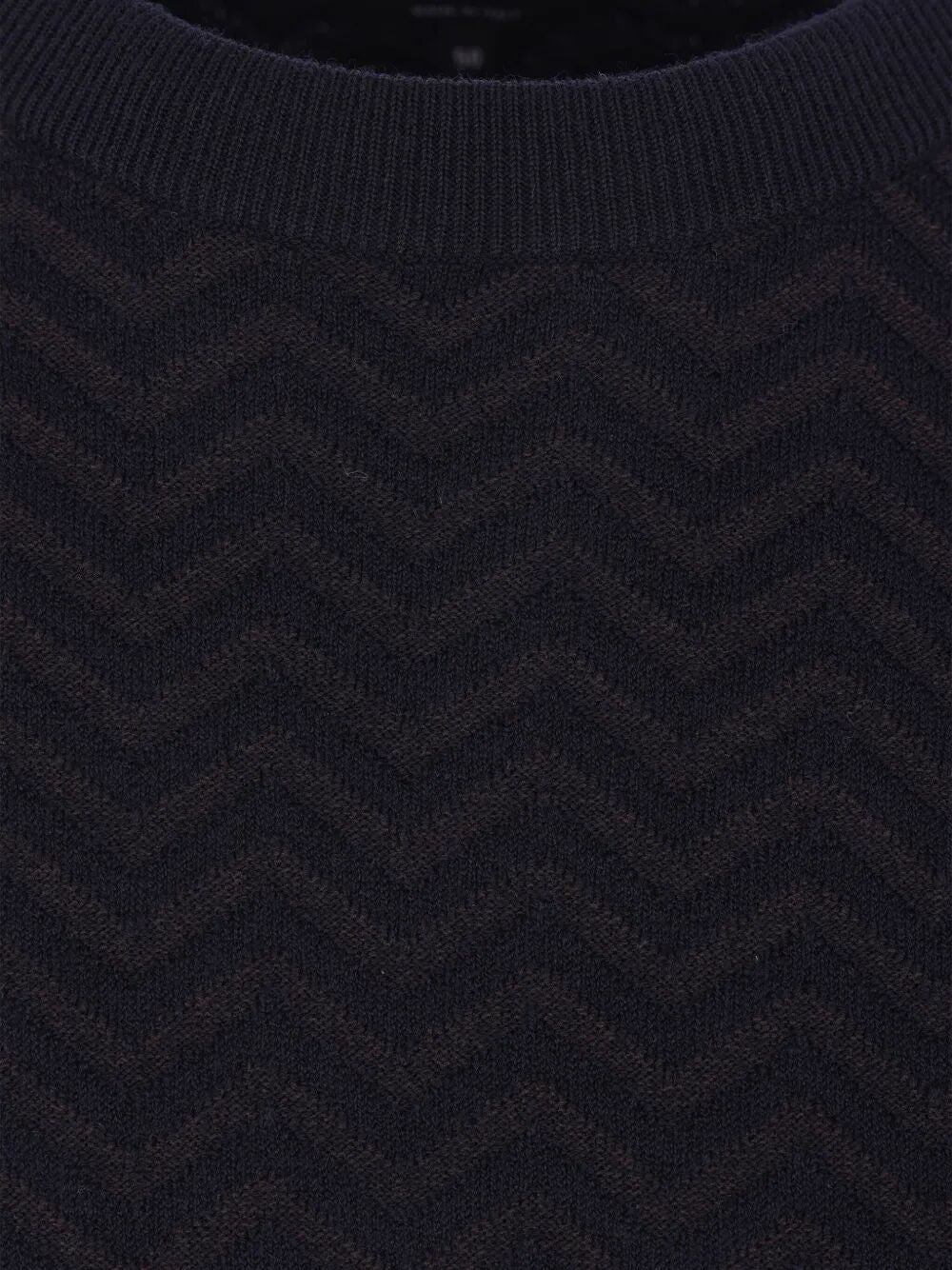 GIORGIO ARMANI Chevron Pattern Wool Sweater for Men - FW25 Collection