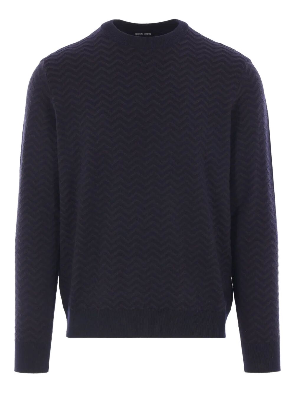 GIORGIO ARMANI Chevron Pattern Wool Sweater for Men - FW25 Collection