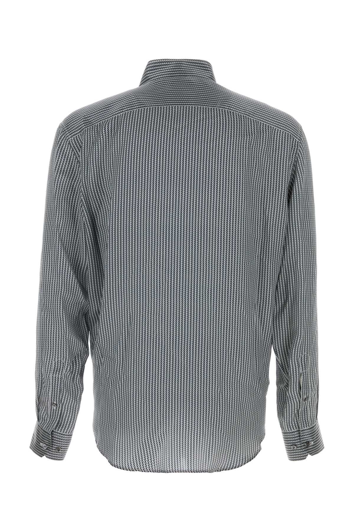 GIORGIO ARMANI Printed Satin Shirt for Men - FW25 Collection