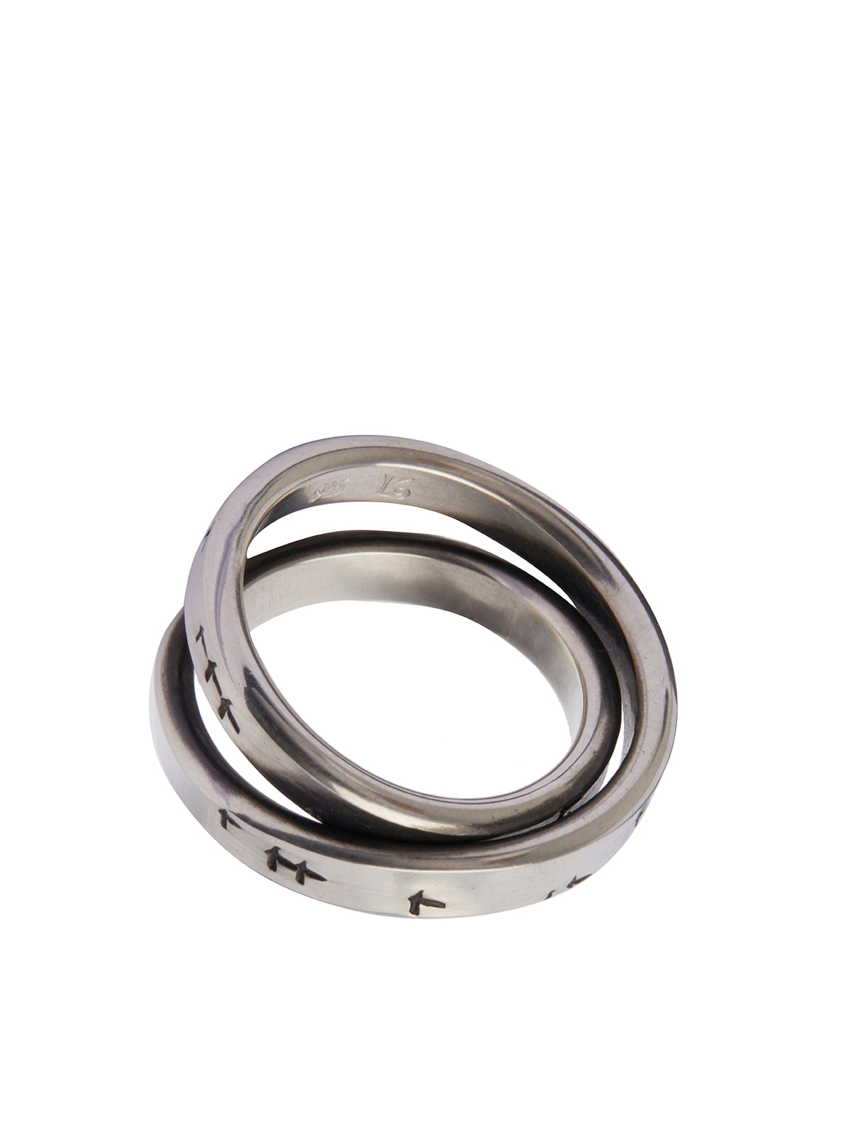 WERKSTATT:MUNCHEN Crossed Silver Ring for Men