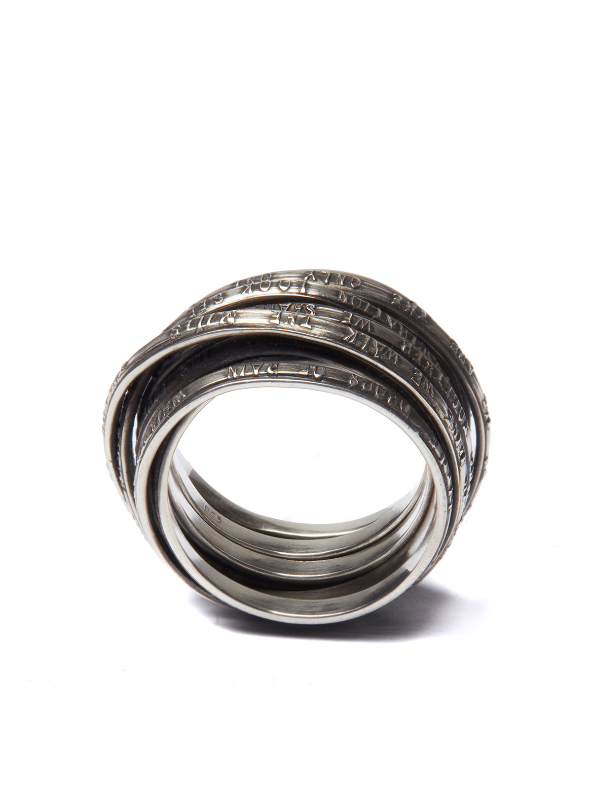 WERKSTATT:MUNCHEN Woven Silver Ring for Men