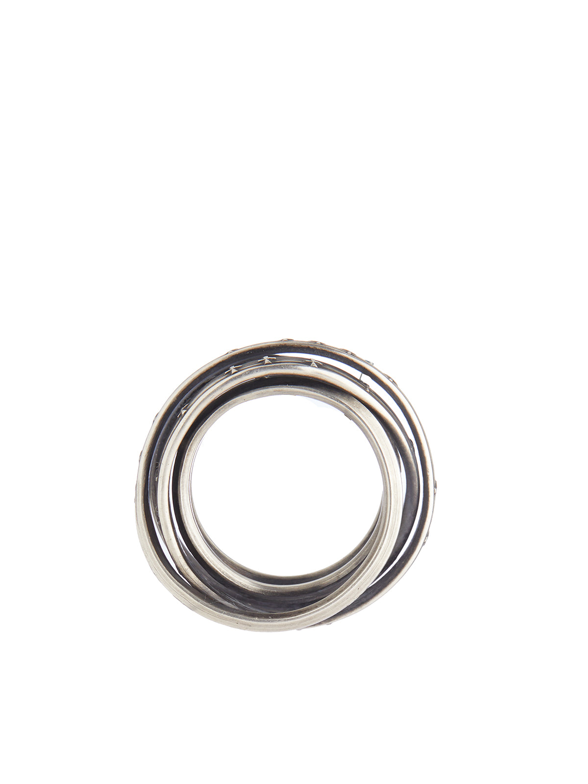 WERKSTATT:MUNCHEN Crossed Silver Ring for Men