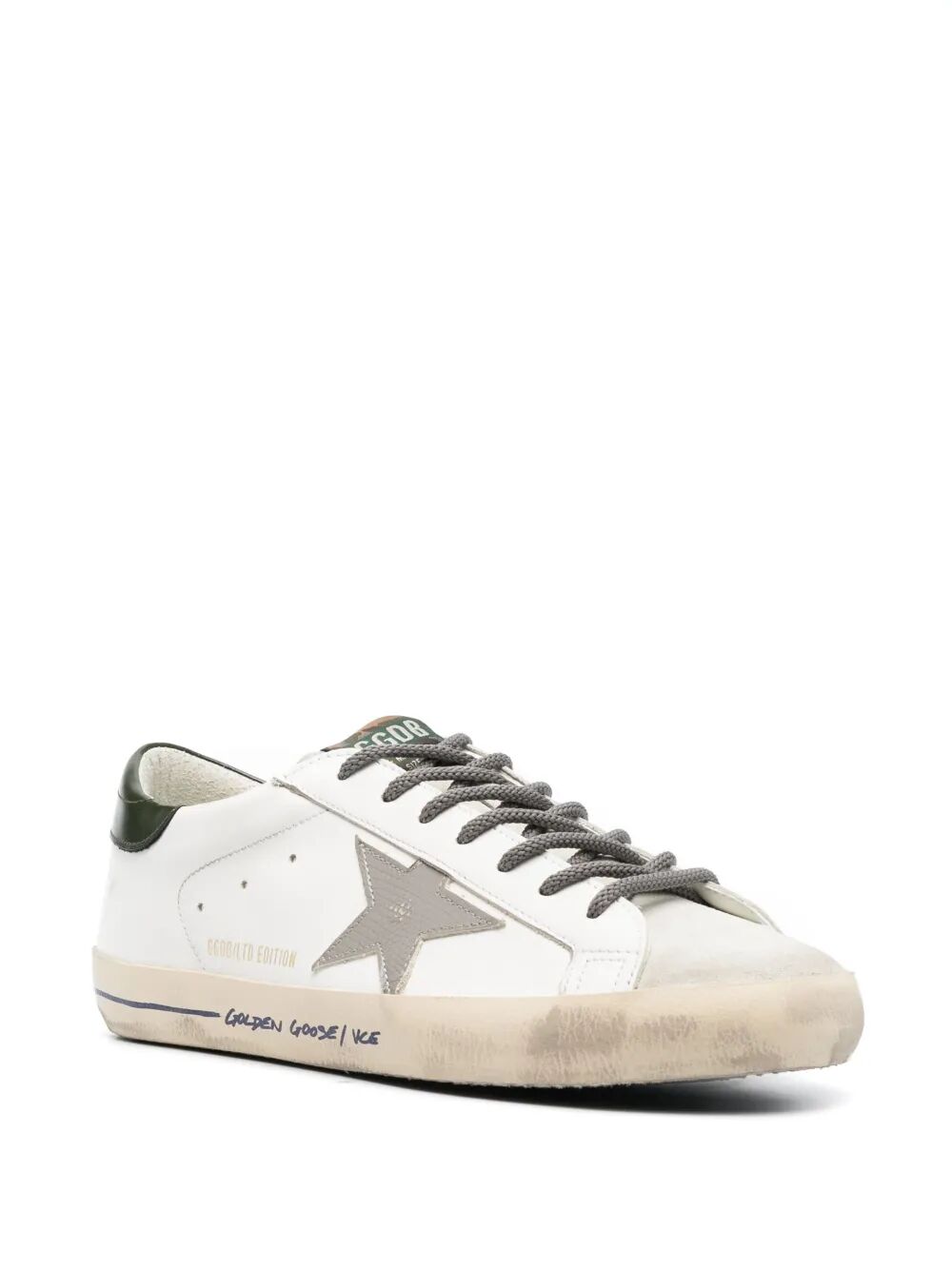 GOLDEN GOOSE Men's Superstar Leather Upper Suede Toe Sneakers with Shiny Heel