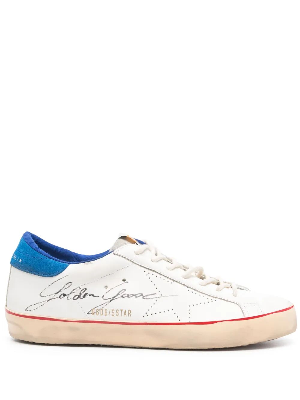 GOLDEN GOOSE Men's Super Star Leather Upper Skate Star Sneaker