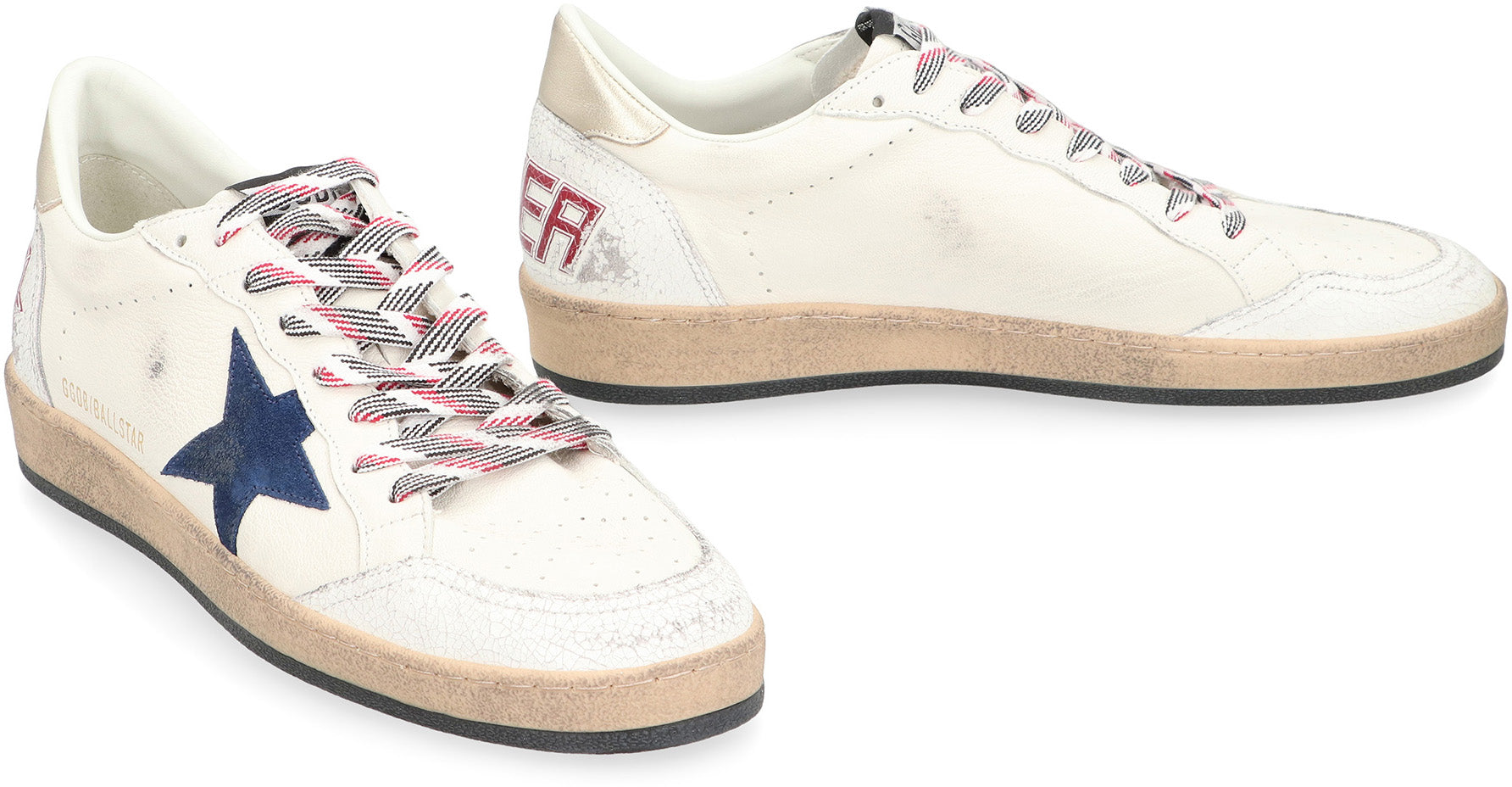 GOLDEN GOOSE Retro Leather Low-Top Sneakers with Iconic Star Design