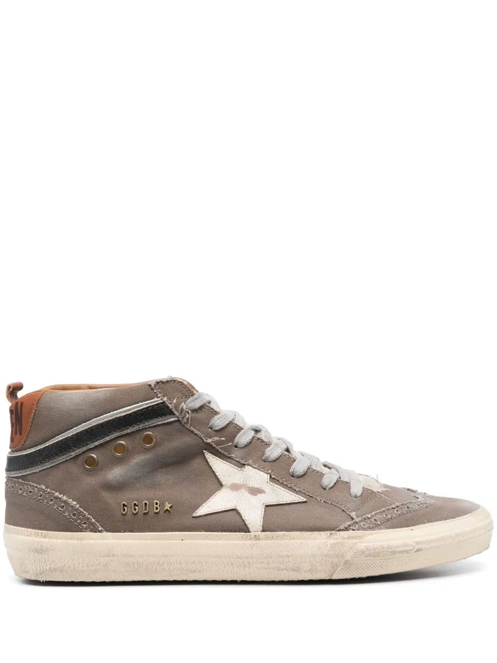GOLDEN GOOSE Mid Star Canvas Upper Suede Tongue Sneakers