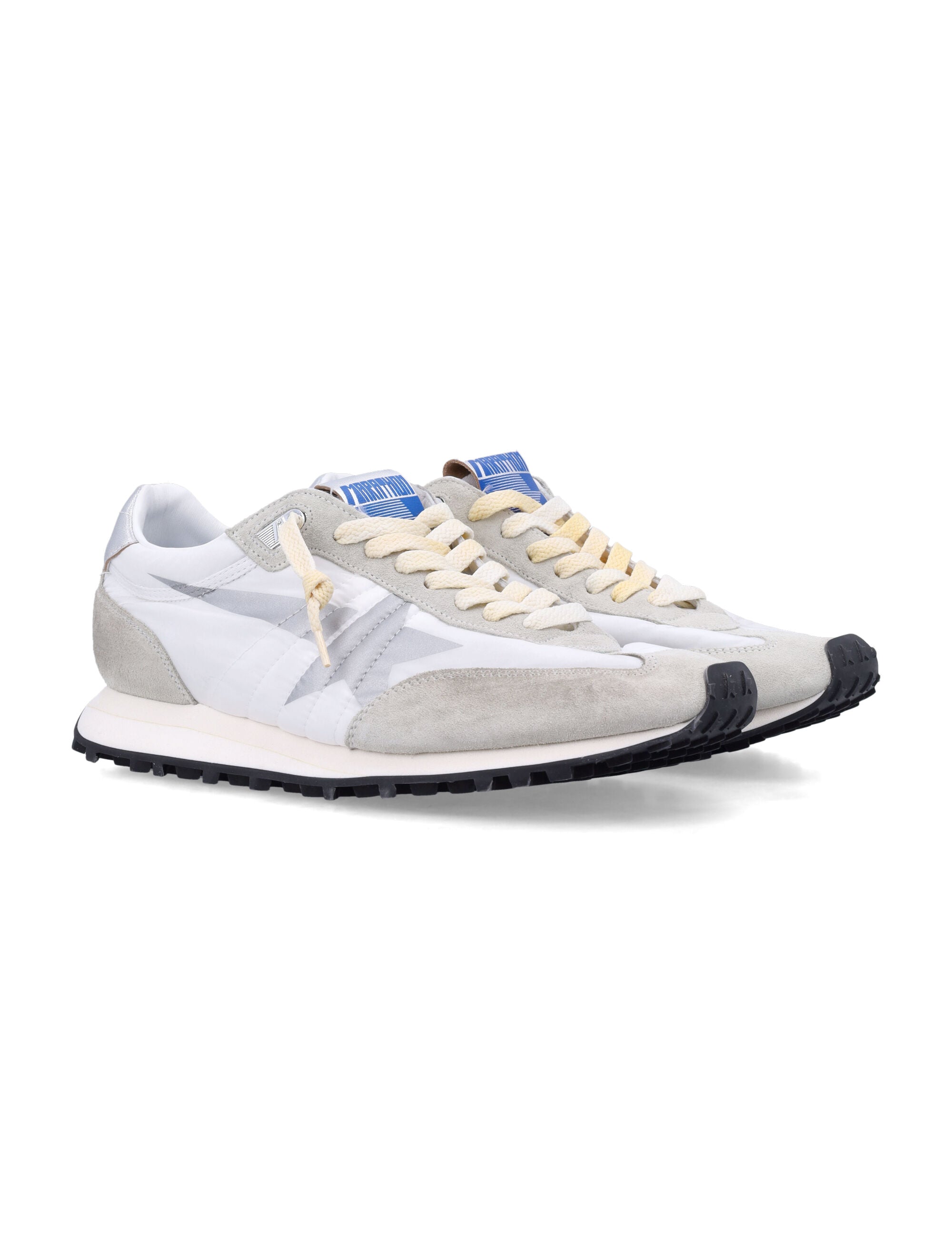GOLDEN GOOSE Marathon Sneakers with Suede Inserts and Silver Heel Tab