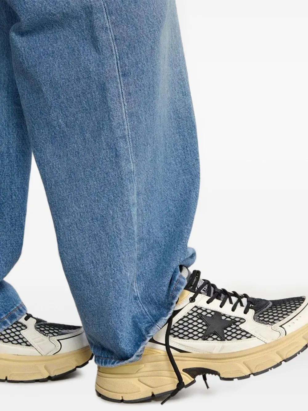 GOLDEN GOOSE Leather Trainers with Mesh Panels for Men