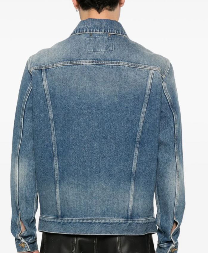 GOLDEN GOOSE Distressed Stonewashed Denim Jacket for Men