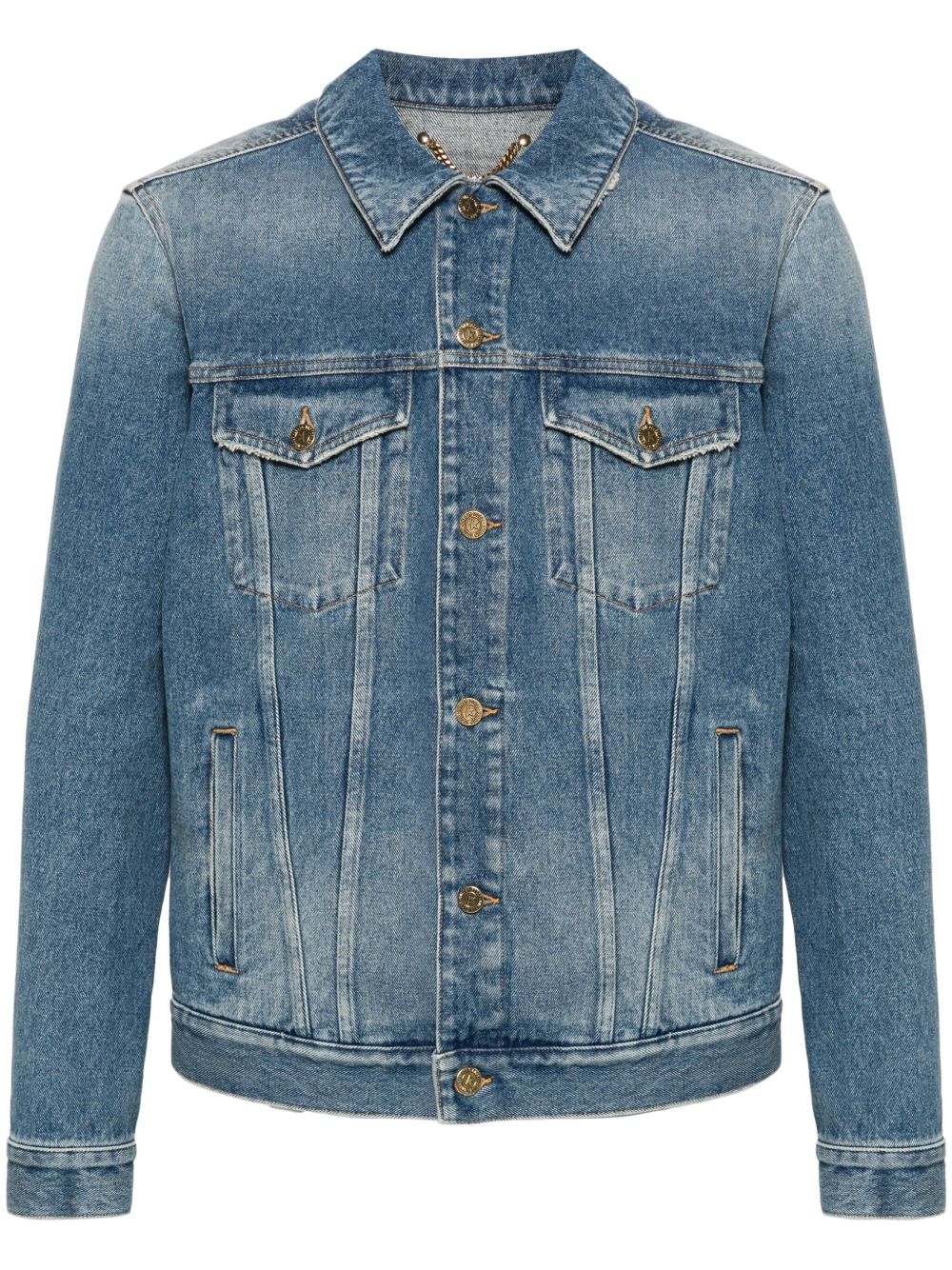 GOLDEN GOOSE Distressed Stonewashed Denim Jacket for Men