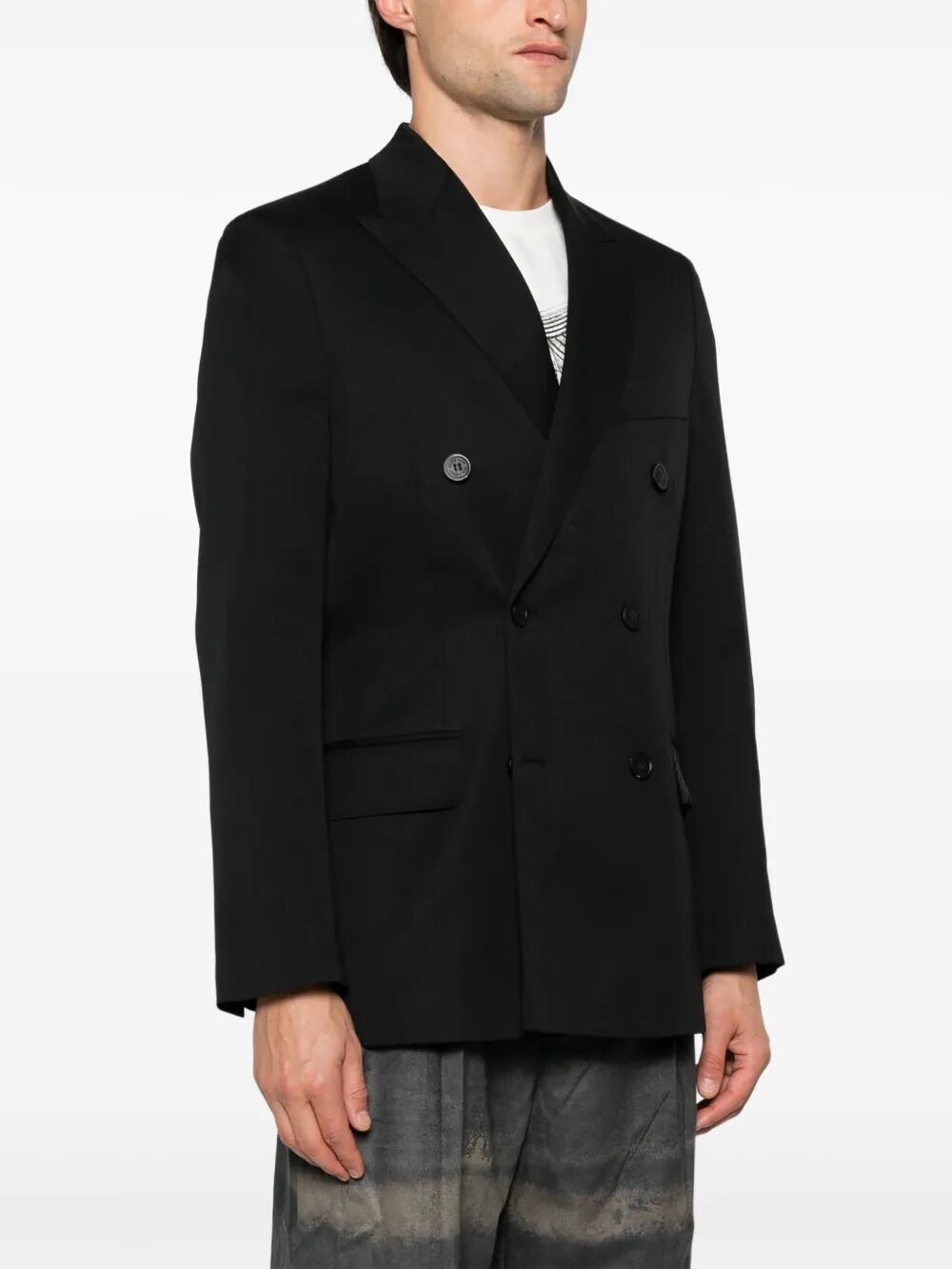 GOLDEN GOOSE Men's Double Breasted Blazer - Light Dry Wool Gabardine