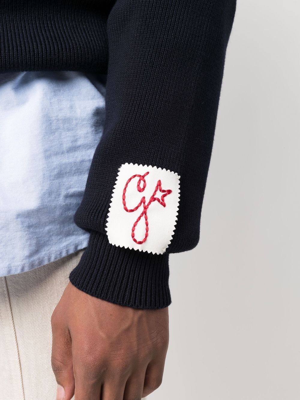 GOLDEN GOOSE Crew-Neck Sweater with Contrasting Logo