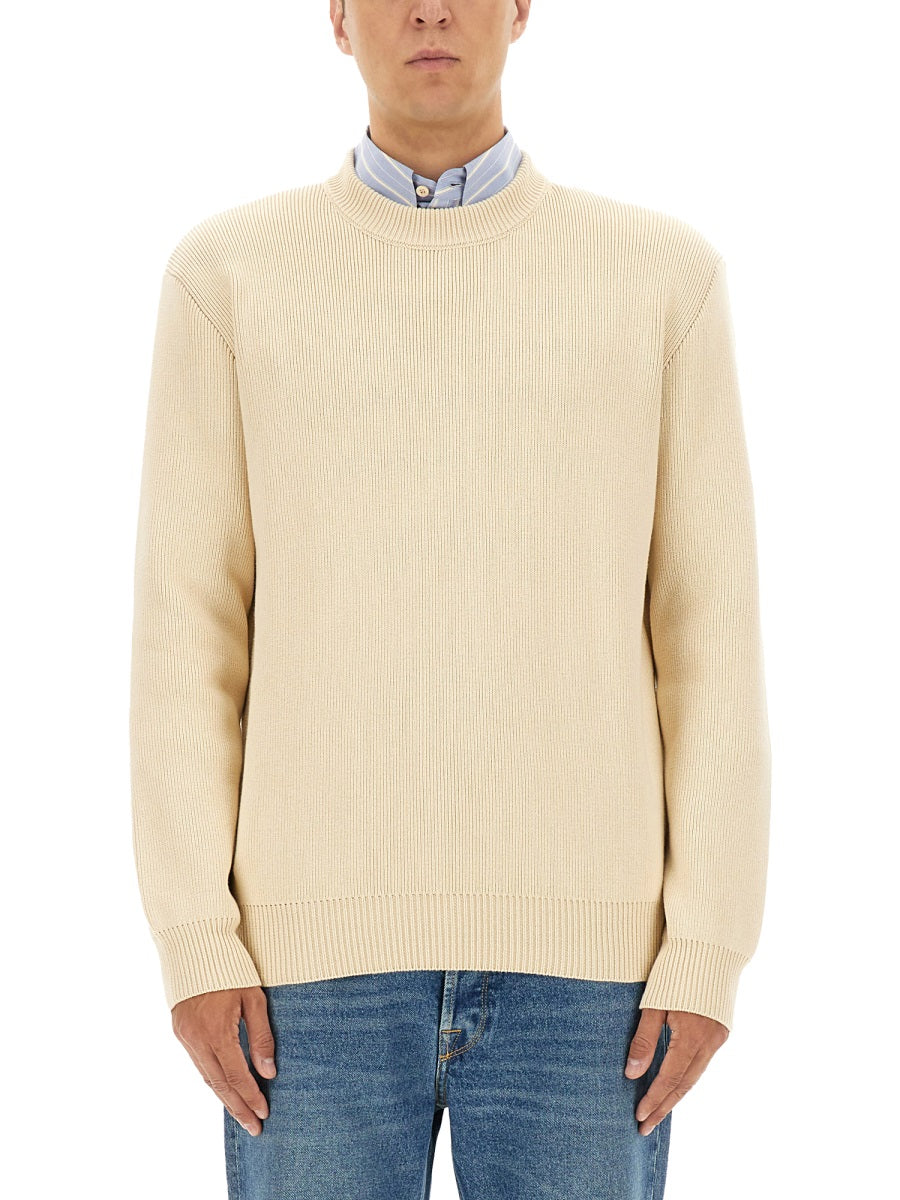 GOLDEN GOOSE Men's Regular Crew Neck Organic Cotton Knit Top