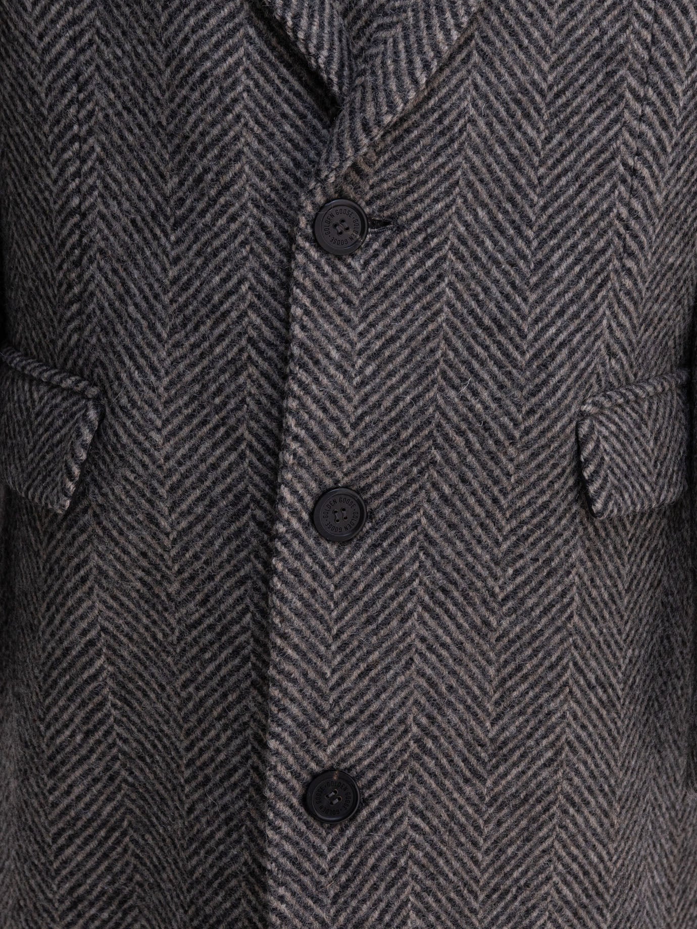 GOLDEN GOOSE Men's Single Breasted Chevron Wool Jacket