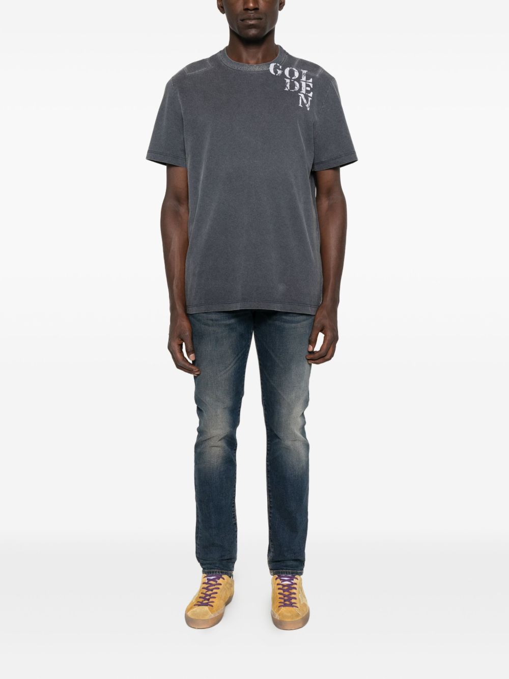 GOLDEN GOOSE Printed T-Shirt with Shoulder Graphics - Size M