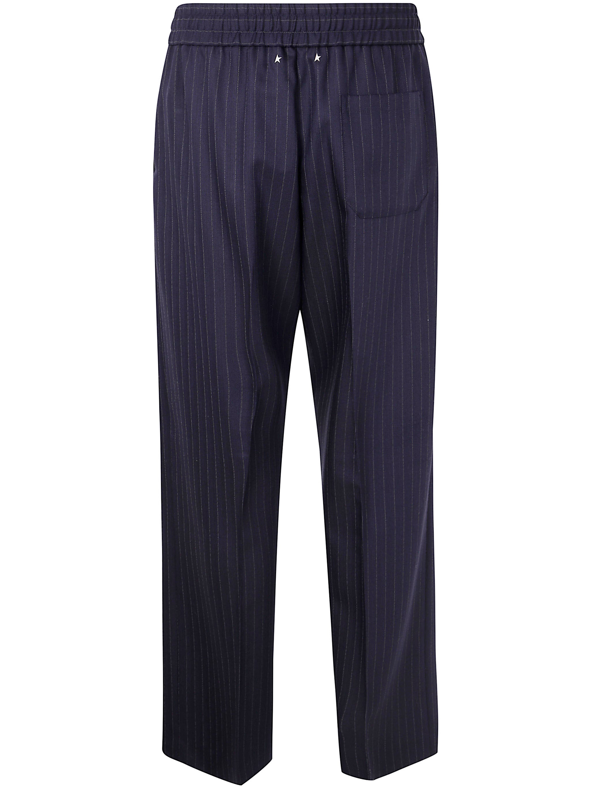 GOLDEN GOOSE Wide Leg Pinstripe Jogger Style Trousers - Men's